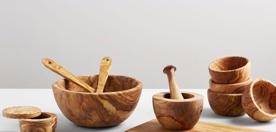 Assiette En bois d'olivier